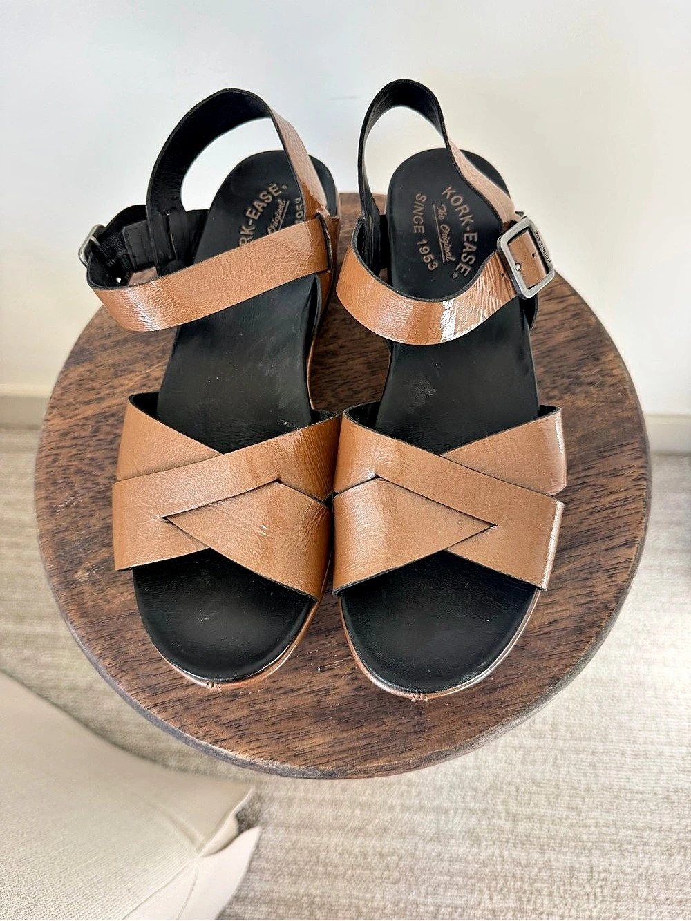 Kork-Ease Ava 2.0 Leather Strappy Wedge Sandals Brown